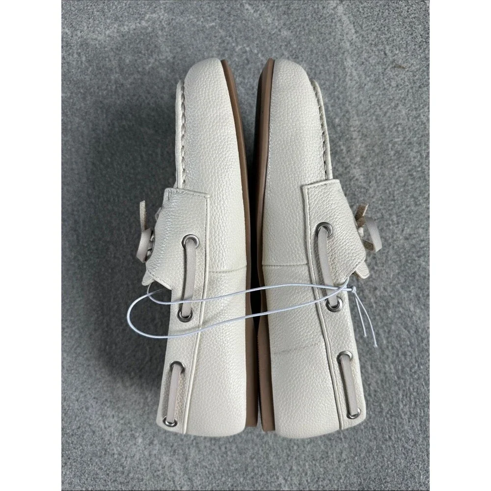 NWT Off-White Midge Boat Shoe Comfy Memory Foam Cream Ivory Flats Women's 7.5 - Picture 9 of 13